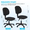 Office Chair Ergonomic Low-Backrest Armless Task Chair with 250LBS Load Bearing Thick Padded Seat Backrest Adjustable Height 360° Swivel Wheels