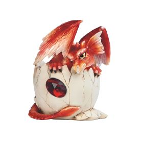 4"H January Birthstone Red Dragon Baby Hatchling Figurine Home Decor Gift