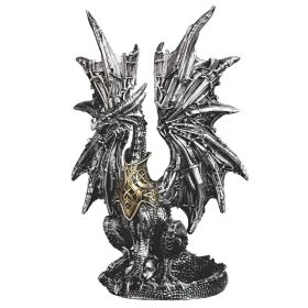 8.25"H Armour Dragon Sitting Figurine Home Decor Gift