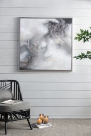 39.4x39.4" Stormy Skies Framed Hand-painted Wall Art