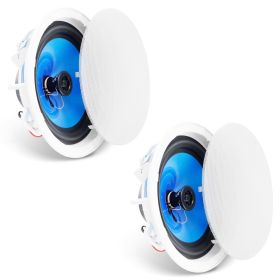 VEVOR 2 PCs 8 Inch in Ceiling Speakers, 50-Watts, Flush Mount Ceiling & in-Wall Speakers System with 8ΩImpedance 89dB Sensitivity, for Home Kitchen Li