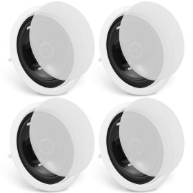 VEVOR 4 PCs 6.5'' Bluetooth in Ceiling Speakers, 150W, Flush Mount Ceiling & in-Wall Speaker System with 8ΩImpedance 89dB Sensitivity, for Home Kitche