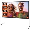 VEVOR Projector Screen with Stand, 120 inch 16:9 4K 1080 HD Outdoor Movie Screen with Stand, Wrinkle-Free Projection Screen with Bar Feet and Carry Ba