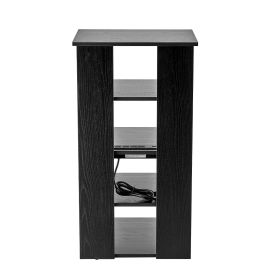 VEVOR 5-Tier AV Media Stand, Wooden Audio-Video Media Stand for DVD Players/Cable Boxes/Games Consoles, Height-Adjustable Media Storage Cabinet for Ga