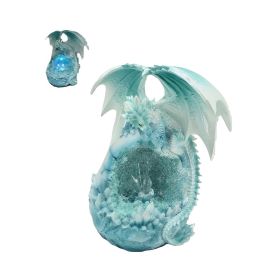 9"H LED White and Blue Dragon Figurine Home Decor Gift