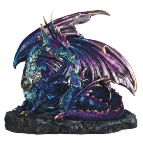 7"W Blue and Purple Dragon with Baby Dragon Figurine Home Decor Gift