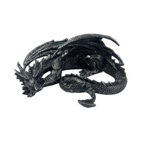 10.5"W Black Dragon Flying Figurine Home Decor Gift