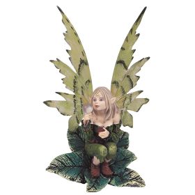 6"H Green Forest Fairy Blowing Bubbles Figurine Home Decor Gift