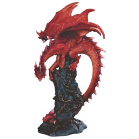 11"H Red Dragon Ambush Figurine Home Decor Gift