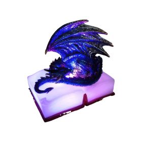 5.5"H Blue Dragon on Book with LED Figurine Home Decor Gift