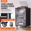 VEVOR 5-Tier AV Media Stand with Wheels, Wooden Audio-Video Media Stand for DVD Players/Cable Boxes/Games Consoles, Height-Adjustable Media Storage Ca