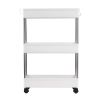 3 Tier Slim Storage Cart Mobile Shelving Unit Organizer Slide Out Storage Rolling Utility Cart Tower Rack for Kitchen Bathroom Laundry Narrow Places,