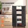 VEVOR 5-Tier AV Media Stand with Wheels, Wooden Audio-Video Media Stand for DVD Players/Cable Boxes/Games Consoles, Height-Adjustable Media Storage Ca