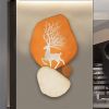 Modern Wooden Deer Wall Decor Irregular Abstract Elk Painting Art Living Room Bedroom