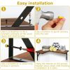 4 Pack Corner Floating Shelves, Rustic Wooden Wall Shelves with Triangular Metal Brackets - Sturdy Paulownia Wood (Up to 88lbs Capacity), Multifunctio