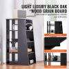 VEVOR 5-Tier AV Media Stand, Wooden Audio-Video Media Stand for DVD Players/Cable Boxes/Games Consoles, Height-Adjustable Media Storage Cabinet for Ga