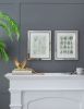 S/2 15.7x19.7" Liana Mirror Framed Wall Art on Mellow Golden Tint Background