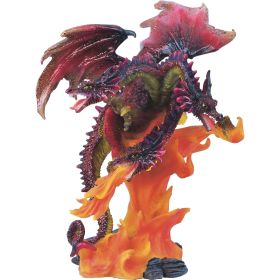 4"H Three-Headed Volcano Dragon Figurine Home Decor Gift