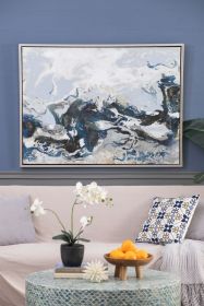 47.2x35.4" Cerulean Seas Framed Hand-painted Wall Art, Wall Décor for Living Room Dining Room Bedroom Office Entryway