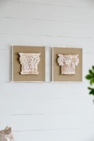 S/2 13.8x1.6x13.8" Wall Art, Wall Décor for Living Room Dining Room Bedroom Office Entryway