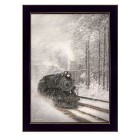 "Snowy Locomotive" by Lori Deiter, Ready to Hang Framed Print, Black Frame