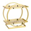 2 Tier Makeup Organizer for Vanity Gold Perfume Organizer for Dresser Carbon Steel Kitchen Bathroom Countertop Organizer