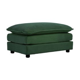 Chenille Fabric Ottomans Footrest to Combine with 2 Seater Sofa, 3 Seater Sofa and 4 Seater Sofa, Green Chenille