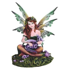 6"H Fairy with Baby Dragon Figurine Home Decor Gift