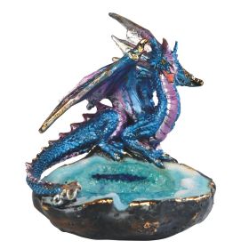 3"H Blue Dragon Tray Figurine Home Decor Gift