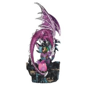 12.25"H Pink Dragon with LED Light Figurine Home Decor Gift