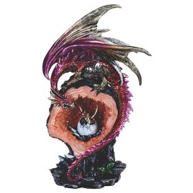 11"H Pink Dragon with New Born Baby Figurine Home Decor Gift