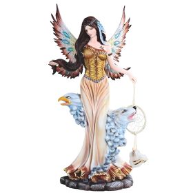 18"H Native American Fairy with Animal Spirits Figurine Home Decor Gift