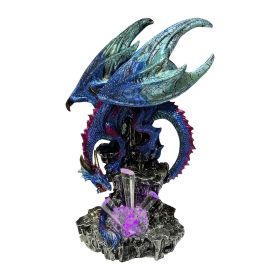 12.25"H Blue Dragon with LED Icicle Figurine Home Decor Gift