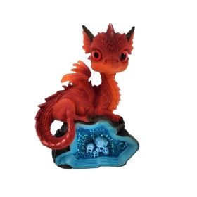 5.25"H Red Dragon Blue Faux Crystal Figurine Home Decor Gift