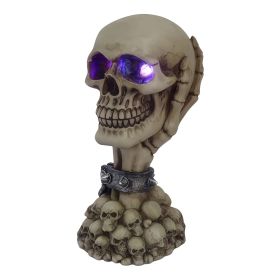 6"H Skull Pile with LED Figurine Home Decor Gift