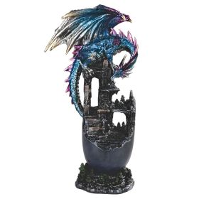 12.25"H Dragon on Ruined Castle Figurine Home Decor Gift