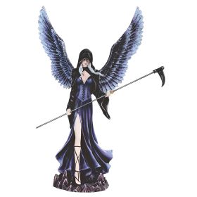 12.25"H Gothic Dark Angel Fairy with Scythe Figurine Home Decor Gift