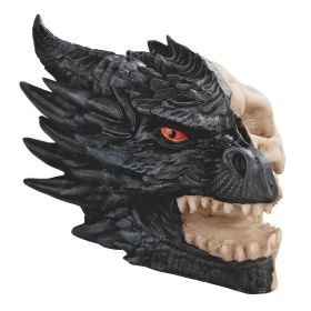 6.25"W Black Dragon Skull Figurine Home Decor Gift