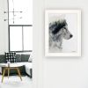 "Wolf Stare" by Andreas Lie, Ready to Hang Framed Print, White Frame