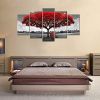 Canvas Wall Art Red Tree Picture Prints on Canvas Landscape Painting Modern Artwork Stretched and Framed Ready to Hang Canvas Art for Home Decor