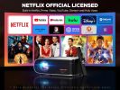 Projector with 5G WiFi and Bluetooth, DBPOWER Native 1080p Movie Projector Built-in Netflix, 500ANSI Portable Smart Projector 4K with Dolby Audio