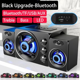 Computer Combination Speakers AUX USB Wired Wireless Bluetooth Audio System Home Theater Surround SoundBar for PC TV (Ships From: China, Color: Black BT Upgrade)
