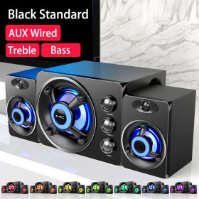 Computer Combination Speakers AUX USB Wired Wireless Bluetooth Audio System Home Theater Surround SoundBar for PC TV (Ships From: China, Color: Black Wired Standard)