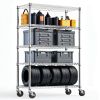 Steel Storage Shelving 5-Tier Utility Shelving Unit Steel Organizer Wire Rack with Wheels for Home,Kitchen,Office,Garage, 1750 LBS Capacity 17.7" D x