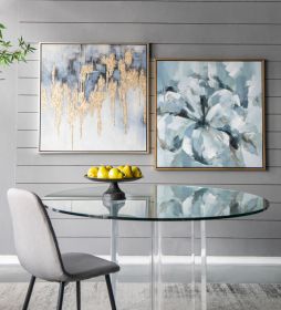 39.5" x 39.5" Modern Oil Painting, Square Framed Wall Art for Living Room Dining Room Office (Color: as Pic)