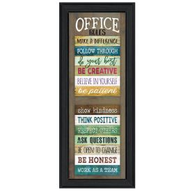 "Office Rules" By Marla Rae, Ready to Hang Framed Print, Black Frame (Color: as Pic)