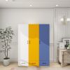 Doors Bedroom Armoire Wardrobe Closet Cabinet, Wardrobe Closet with Hanging Rod, Wood Closet Wardrobe for Large Storage, Armoires and Wardrobes with D