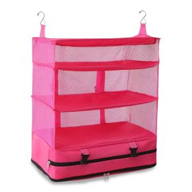 Easy Travel Foldable Luggage Organizer (Color: Pink)