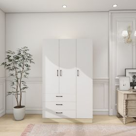 Doors Bedroom Armoire Wardrobe Closet Cabinet, Wardrobe Closet with Hanging Rod, Wood Closet Wardrobe for Large Storage, Armoires and Wardrobes with D (Color: YG-38)
