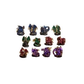 12-PC Medieval Miniature Dragons in Different Poses and Color 2.25"H Figurine Set Home Decor Gift (Model: GSC7871901)
